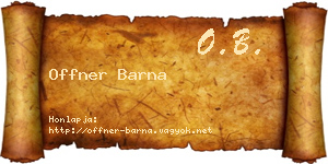 Offner Barna névjegykártya